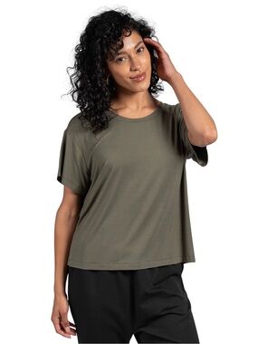 LATTE LOVE | Oversized Crew Short Sleeve Tee in Dusty Olive